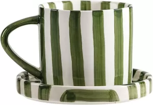 Charmant tasse de café à point rayé et tasse de soucoupe en gros en Chine - découvrez la qualité et le style