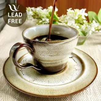 8,5 oz tasse de café art avec soucoupe - tasse à café en céramique avec boîte cadeau pour latte, cappuccino, expresso