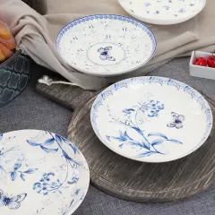 Plaques de service bleu floral peu profond en gros en Chine: un mélange parfait d'élégance et d'utilité