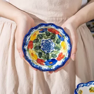 Bol en céramique à la main de 5 pouces pour la crème glacée, servant un bol bakar pour la soupe