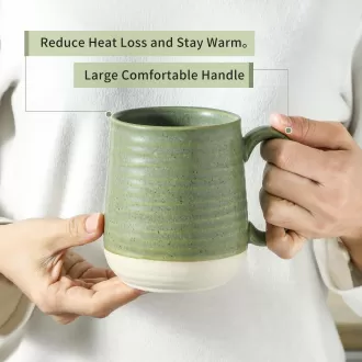 Tasses à thé en grès ensemble de 6, grandes tasses à café avec poignée, tasses à café pour hommes et femmes, tasse de café moderne