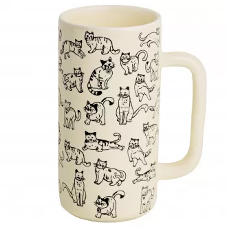 Tasse en céramique de chat 14oz, mignon tasse de café drôle avec grande poignée, hautes tasses en porcelaine pour thé, latte, chocolat chaud - cadeau de chat