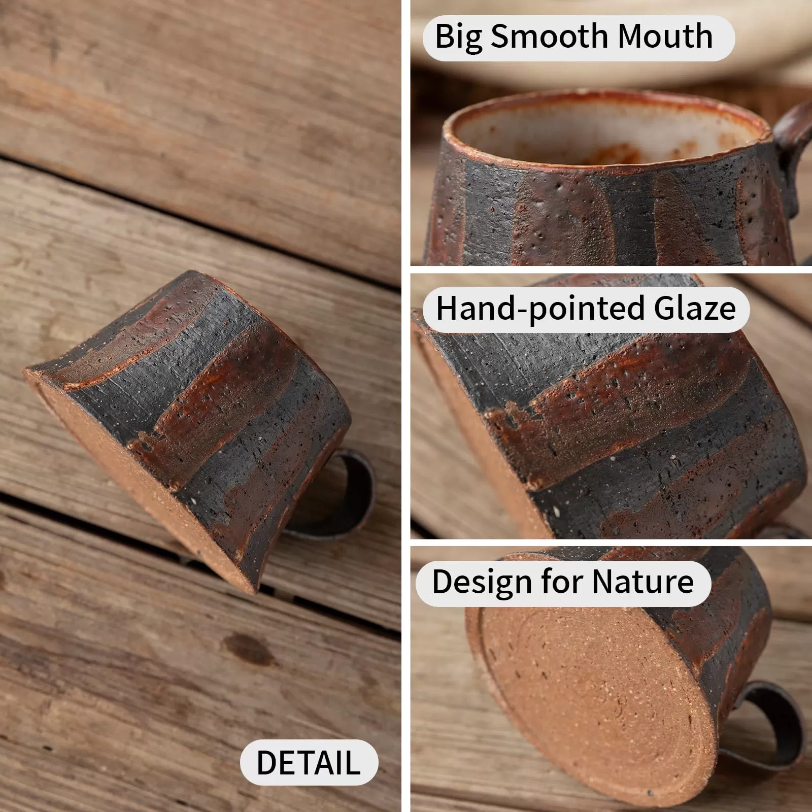 Tasses à café en poterie personnalisés 5,5 oz