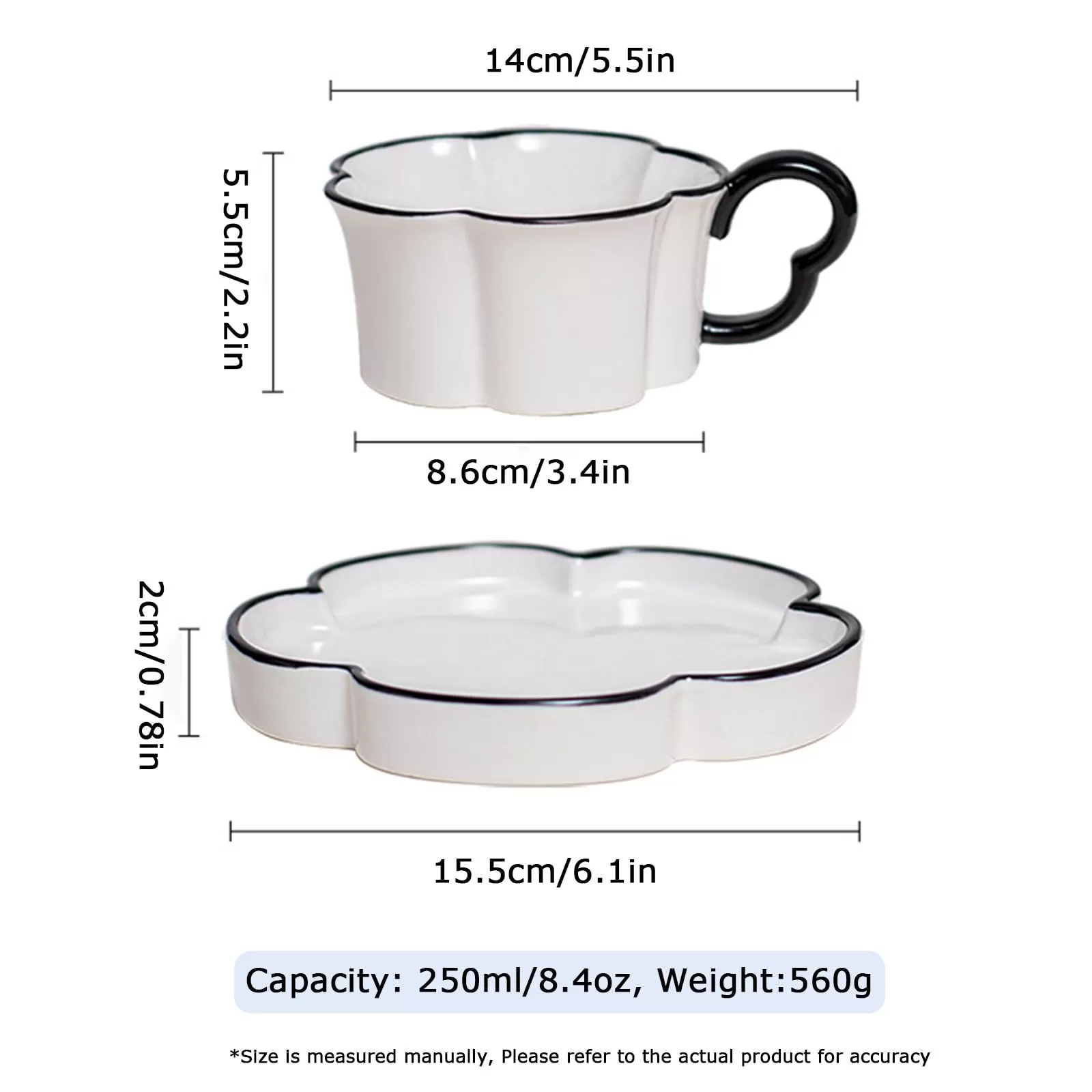 चीन में सिरेमिक हस्तनिर्मित फूल कॉफी कप थोक