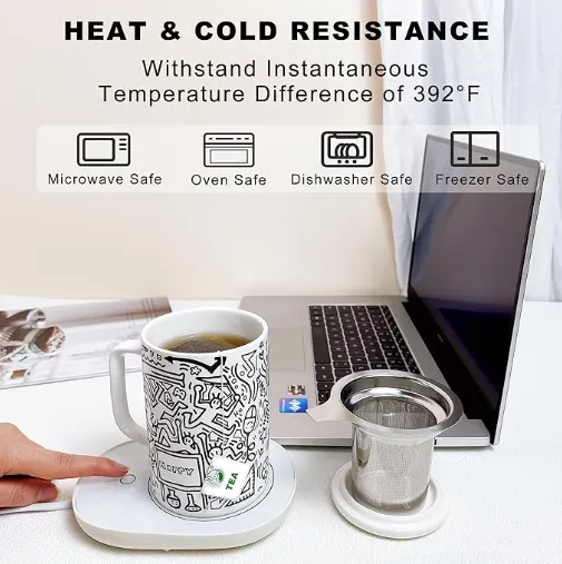Doodle Style Porcelain Tea Infuser Mug卸売中国の卸売