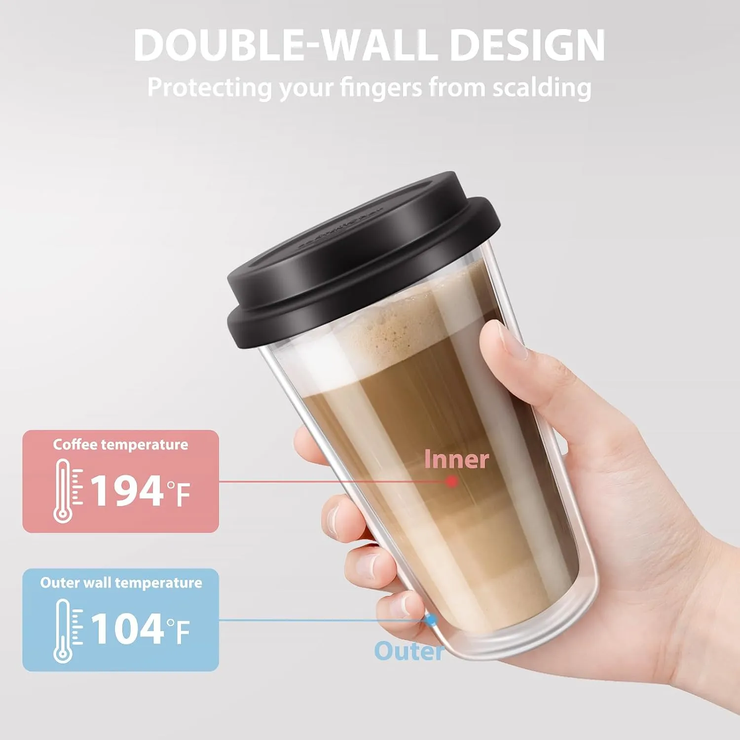 耐熱ガラスコーヒーマグ