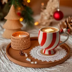 セラミックかわいい弓シェイプクリスマスマグカップ中国の卸売 - あなたのビジネスにお祝いの魅力を追加する