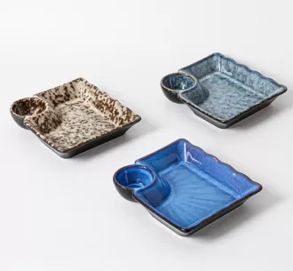 セラミックタパスプレート卸売、小さな前菜プレートバルク、食器餃子プレート、フライドポテトの盛り合わせ