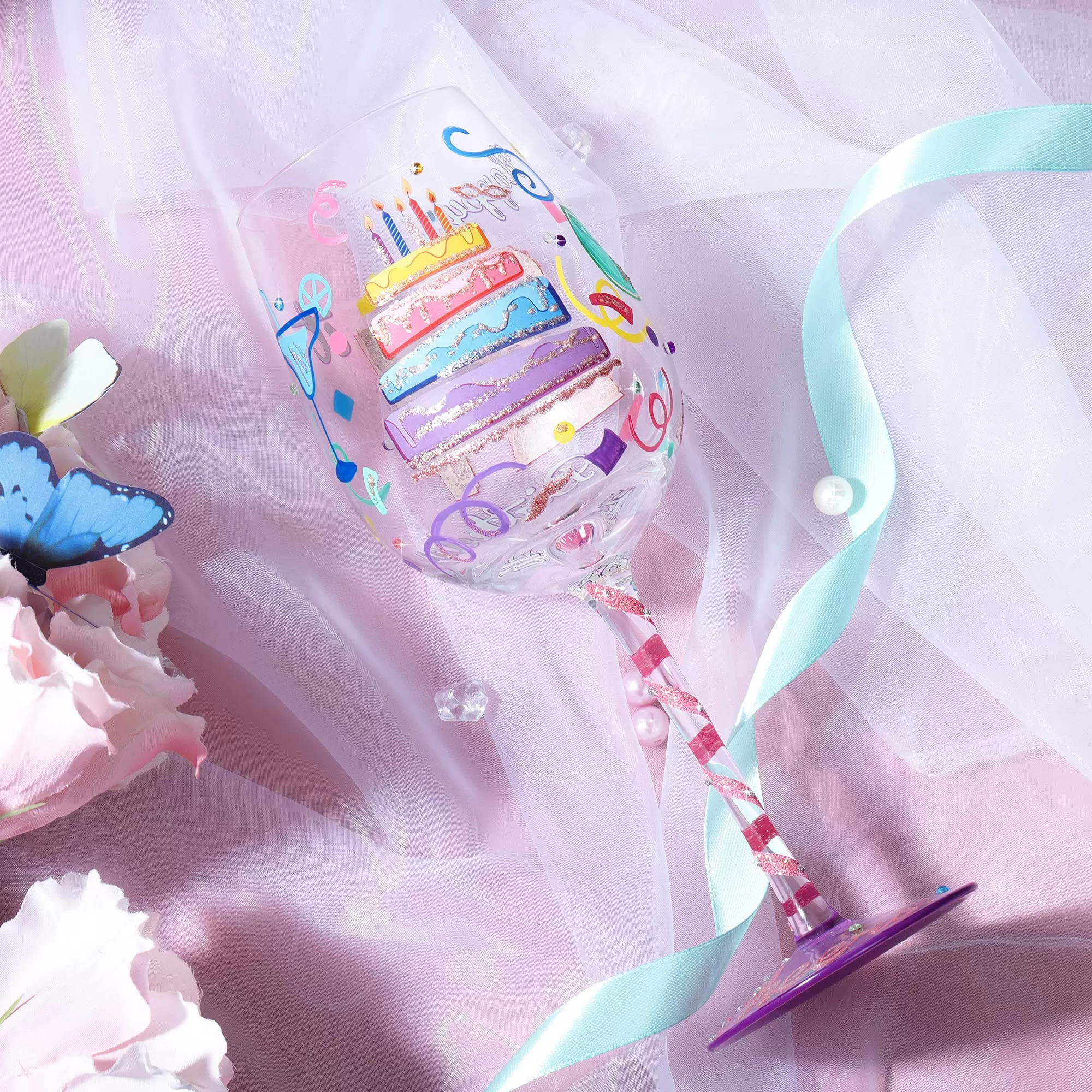 21 번째 생일 와인 유리 선물