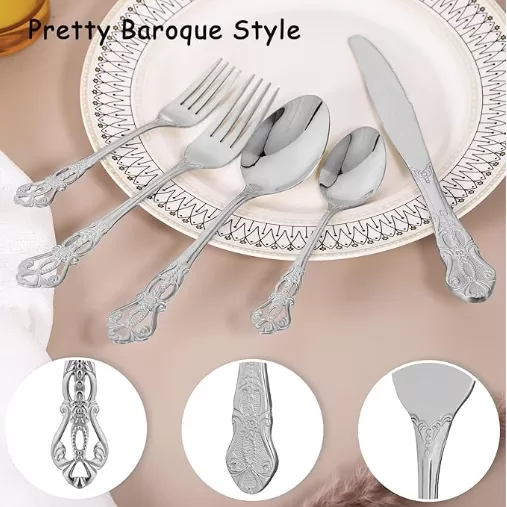 Set Flatware Retro Cantik Keluli tahan karat