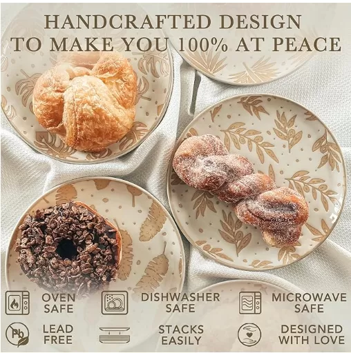 Seramik Boho Leaves Plates Set Pengilang
