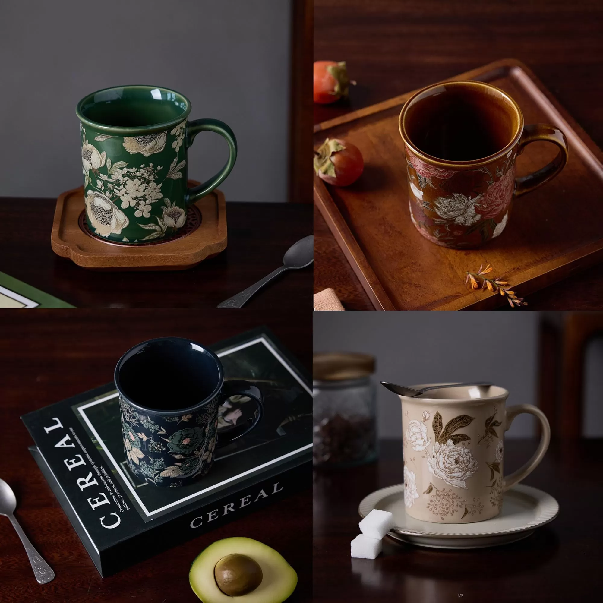 Mug Seramik Floral Borong di China