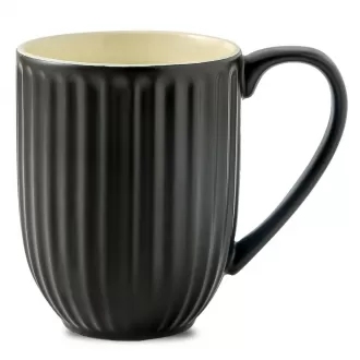 Mug Moderncoffee Seramik, 20 oz Mug Kopi Besar dengan Pemegang, Cawan Latte Porselin untuk Kopi, Teh dan Koko, Reka Bentuk Ribbed