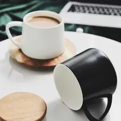 Campurkan keanggunan dan fungsi dengan cawan kopi seramik dengan borong tudung kayu di China