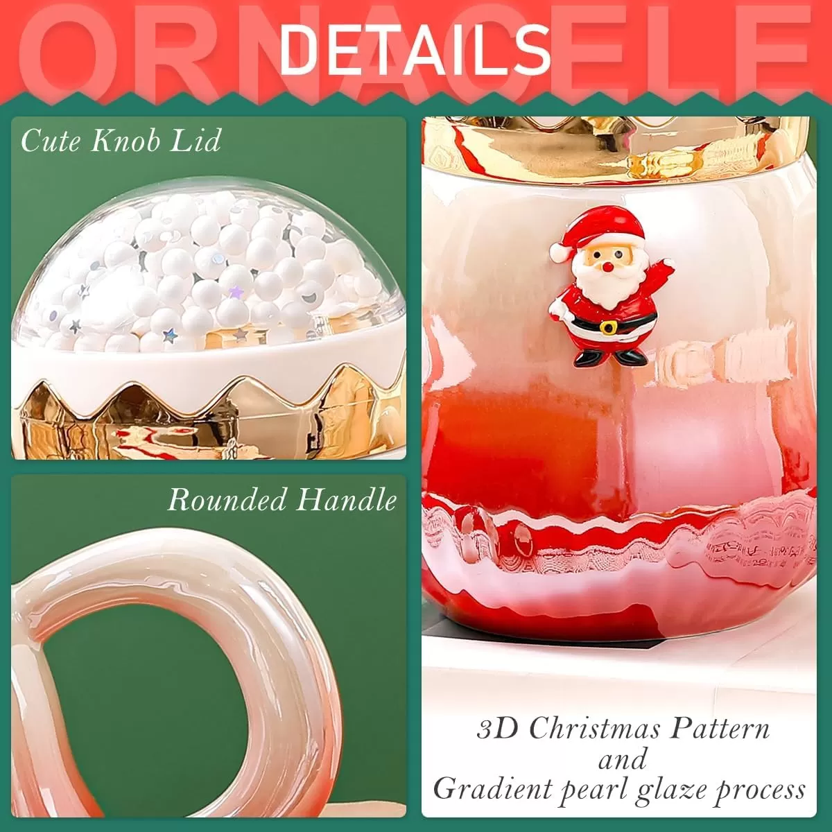 Santa Lid Tea Mug Pembelian Pukal