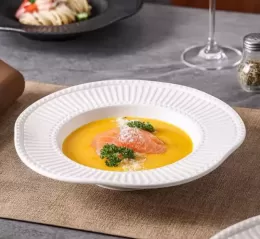 10 "Plat Makan Malam dengan Reka Bentuk Reka Bentuk Bergaris Di China - Pencawang Seramik Elegant oleh Linkbridge