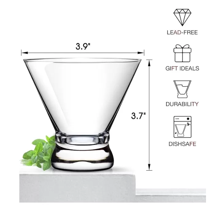 Stengelloze martini -glazen groothandel