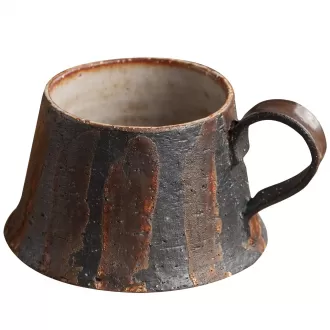 5,5 onças canecas de café de cerâmica, caneca de café cerâmica feita à mão, caneca de café com forno artesanal, copo de chá de superfície desigual exclusivo para escritório e casa, microondas e lava -louças, presentes para mulheres e homens