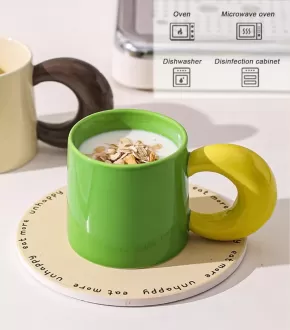 Copo de leite para café da manhã de 9,8 onças, xícaras de café, xícara de café com alça grande, adequado para cappuccino latte, sacos de chá de café americano