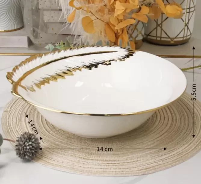 atacado tigelas de cerâmica com design de penas