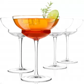 Conjunto de copos de coquetel com 4, 8,25 onças. Copo de Martini/Coupe de cristal exclusivo e moderno da Hemingway – Próprio para máquina de lavar louça, feito na ChinaConjunto de copos de coquetel de 4, 8,25 onças. Hemingway Único e Moderno Cristal Marti