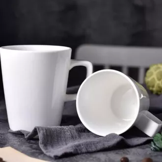 Mug gốm logo tùy chỉnh màu trắng
