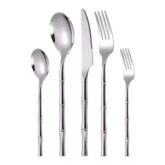 Muỗng đồ dùng bằng phẳng hiện đại và dao kéo bằng thép không gỉ