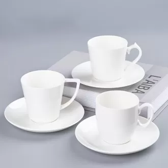 Nhà hàng trắng cốc logo tùy chỉnh với đĩa