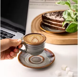 Cốc gốm espresso với đĩa bán buôn ở Trung Quốc