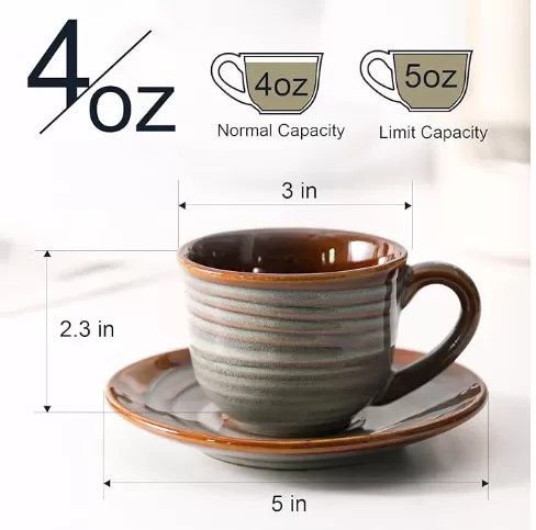 Cốc gốm espresso với đĩa bán buôn