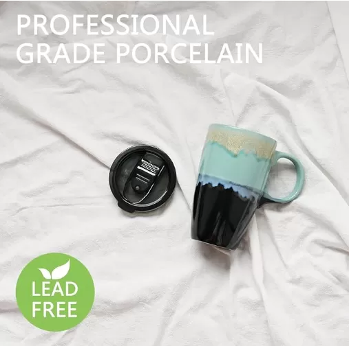 Mug cà phê du lịch bằng gốm với tay cầm và giao dịch ở Trung Quốc