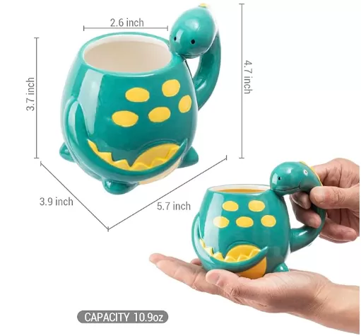 Cốc gốm hoạt hình khủng long dễ thương
