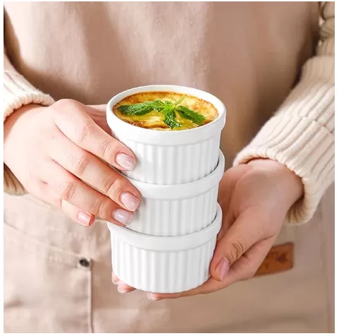 4 oz lò súp gốm trắng an toàn