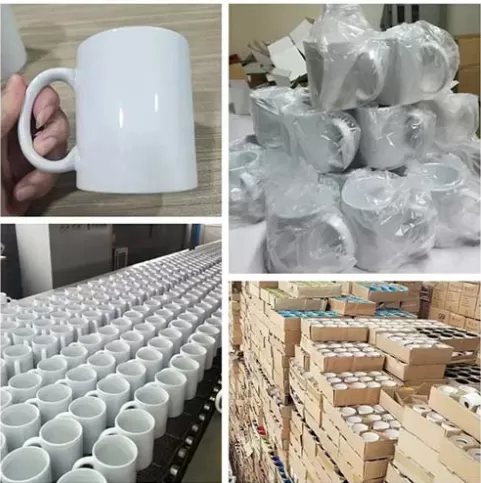 Mug gốm thăng hoa màu trắng bán buôn