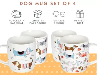 12oz gốm Dachshund Mug Tea Tea cốc sứ Trung Quốc
