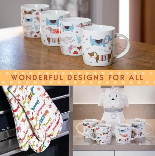 Nhà cung cấp cốc trà Dachshund gốm 12oz