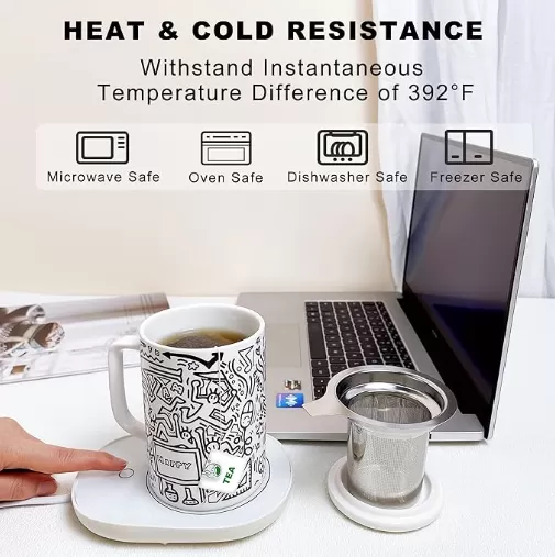 Doodle Style Potcelain Tea Infuser Mug bán buôn ở Trung Quốc