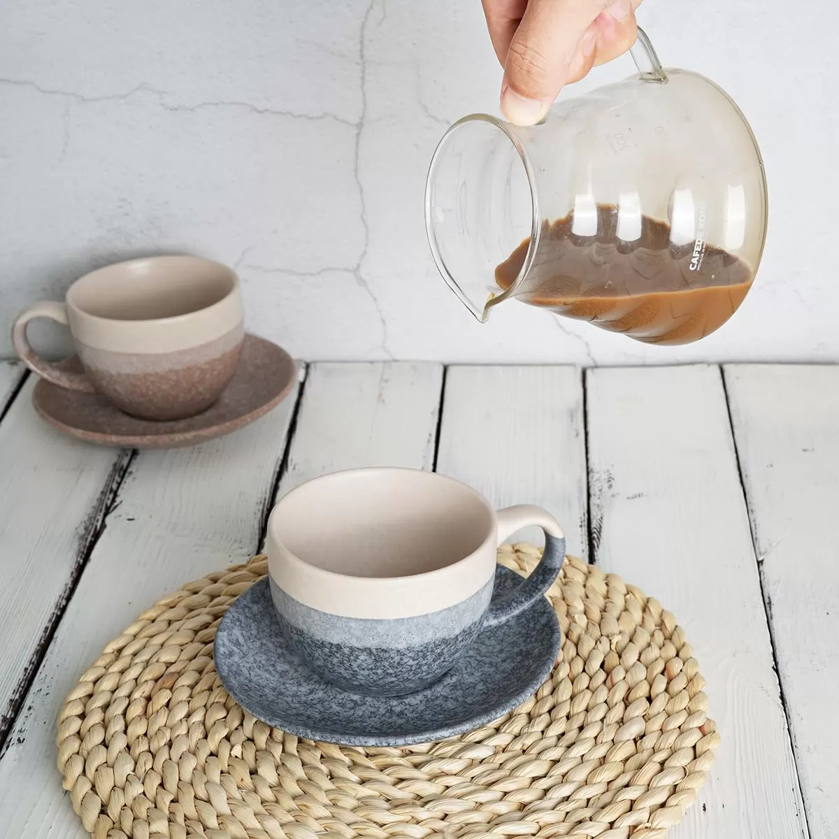 Cup Cappuccino và đĩa gốm đặt nhà máy ở Trung Quốc