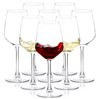 Ly rượu spem dài 8, 12oz màu đỏ/trắng cho bữa tiệc, đám cưới và nhà