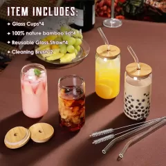 Cách mạng hóa đồ uống: ly uống có nắp đậy tre và ống hút thủy tinh được bán buôn ở Trung Quốc