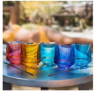 Ly rượu không có thân không thể phá vỡ (bộ 4) 12oz Tritan Thủy tinh không có đồ thủy tinh để sử dụng trong nhà hoặc ngoài trời
