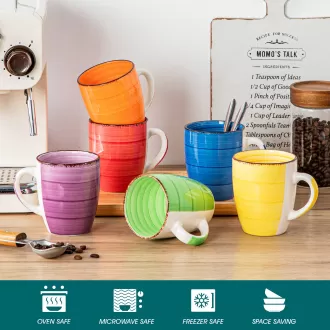 Cốc cà phê gốm cho cappuccino, latte, trà, ca cao, màu ấm