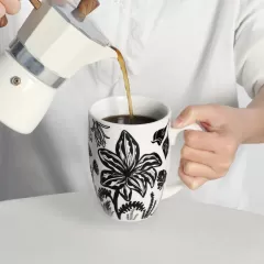 16oz Boho Floral Coffee cốc bán buôn ở Trung Quốc - cốc cà phê gốm độc đáo cho quà tặng và trang trí nhà