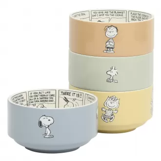 Snoopy Bonbon cắn 4 mảnh 5.5 "Bộ bát xếp chồng đồ trang trí bằng đá được trang trí