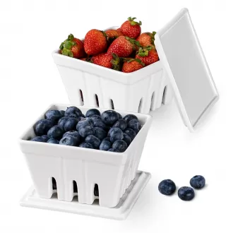 Giỏ Berry Geramic có nắp đậy, bát trái cây/giỏ có vỏ, colander 5 inch cho nhà bếp