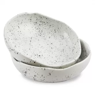 Bát mì ống gốm lốm đốm Bộ 2 trong mặt trăng lốm đốm trắng - 8 "