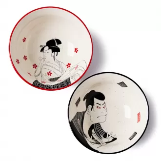 Geramic Ramen Bowl Set 45oz, 8inch, Nhật Bản UKIYO-E